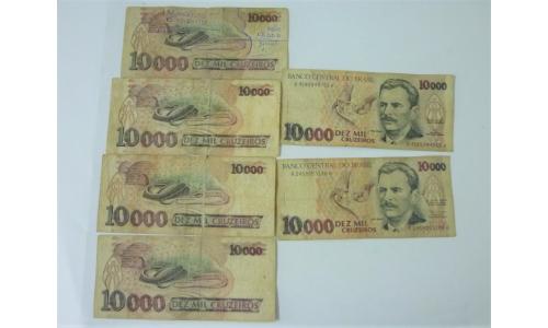 1992 Dez Mil Cruzeiros 6 notas Vital Brazil